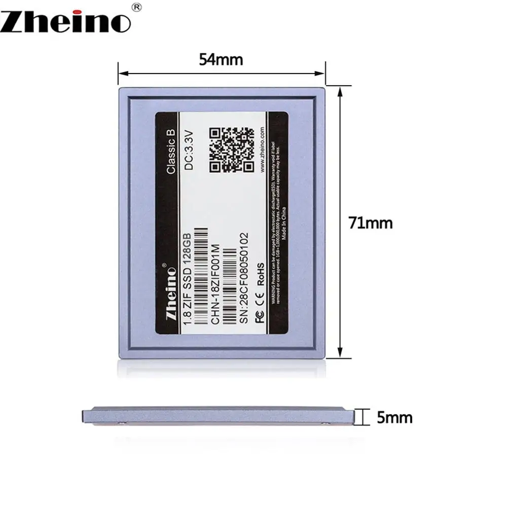 Zheino 1,8 дюймов SSD ZIF 40pin 32GB 64GB 128GB 256GB Внутренний твердотельный накопитель 2D MLC жесткий диск для ноутбука