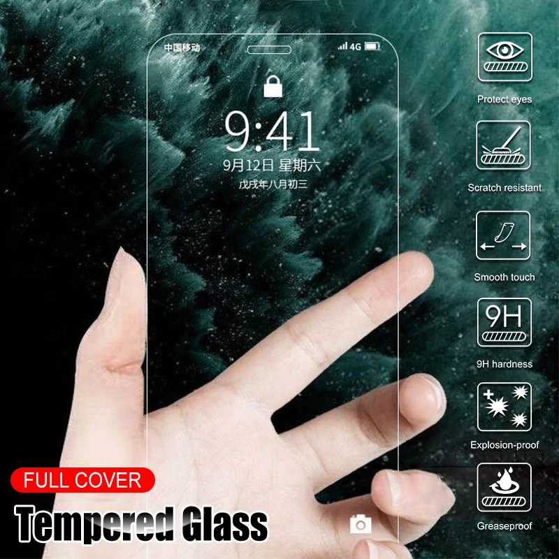 Screen Protector Tempered Glass For iPhone 12 Pro Max 11 Pro XS Max XR X Protective Glass For iPhone SE 2020 6 6S 8 7 Plus 5S 5