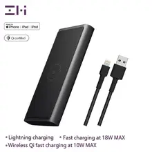 ZMI WPB100, 10000 мА/ч, беспроводной внешний аккумулятор для MFi, для Apple, для зарядки Lightning, двойной USB-C, 18 Вт, Макс., 10 Вт, Макс., Qi сертификат ZMI WPB100, 10000 мА/ч, беспроводной внешний аккумулятор для MFi, для Apple, для зарядки Lightning, двойной USB-C, 18 Вт, Макс., 10 Вт, Макс., Qi сертификат