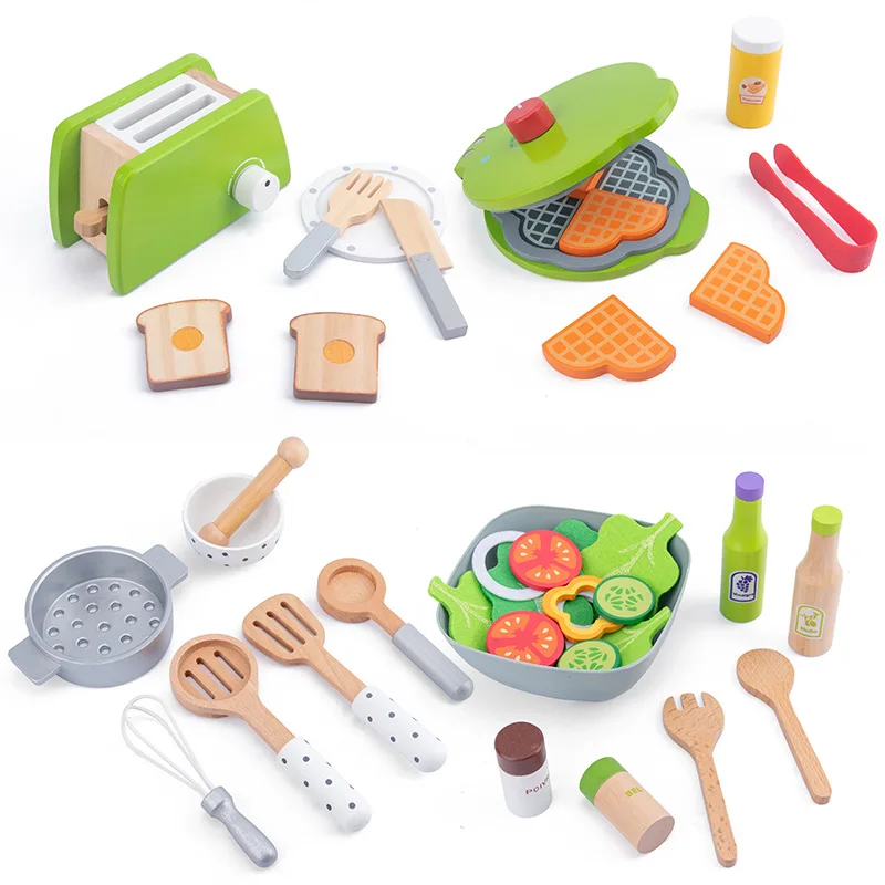 Деревянные игровые наборы для ролевых игр SKitchen Детские тостеры имитации хлеба