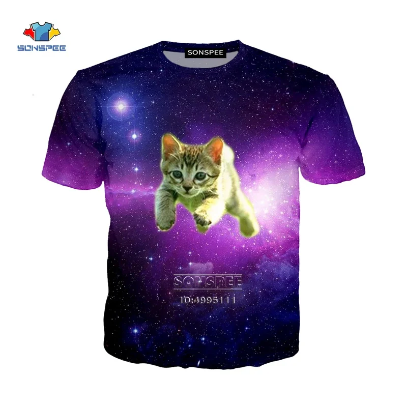 3 Космическая кошка, игра на фортепиано, пицца, музыка, 3D принт, мужские футболки, Женская Повседневная футболка, летняя футболка, пуловер, одежда, уличная одежда - Цвет: 3