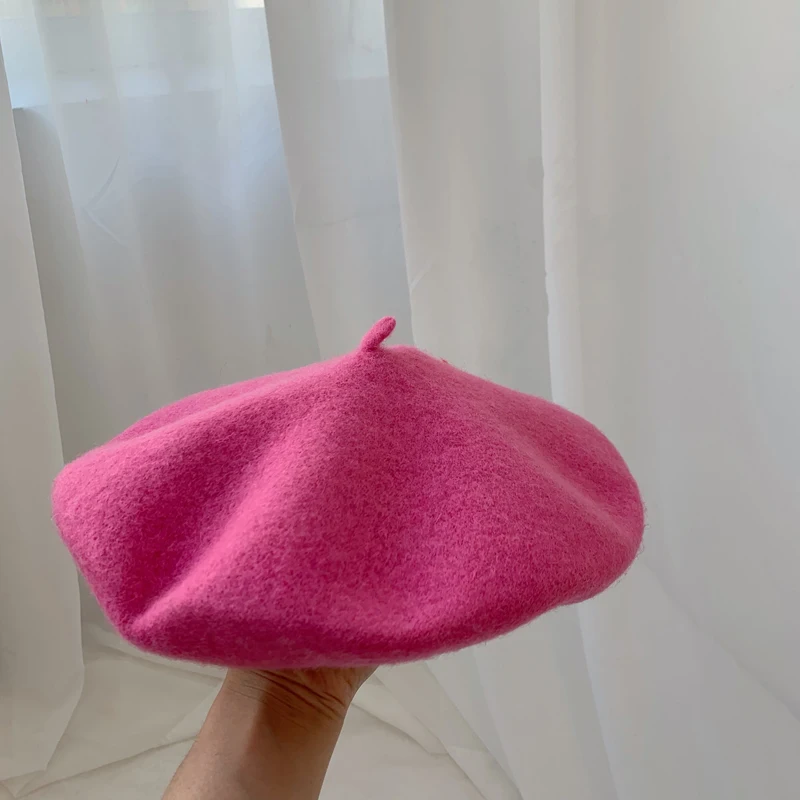 Luna&Dolphin Women 90%Wool Mushroom Rimi Blue Berets Autumn Winter Deep Eaves Knitting Artist Cap Painter Beanie Hat Sweet Color Luna&Dolphin Women 90%Wool Mushroom Rimi Blue Berets Autumn Winter Deep Eaves Knitting Artist Cap Painter Beanie Hat Sweet Color
