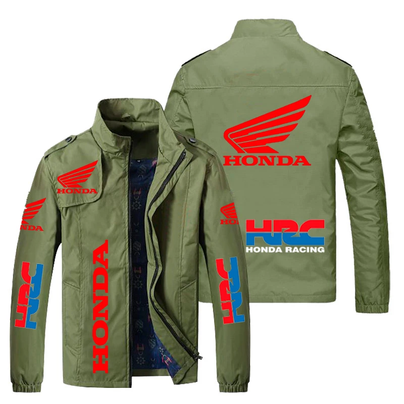 stylish jacket for men 2021 Autumn Winter Men's Jacket Honda Car Wing HRC Racing Print Jacket Windbreaker Motorcycle Jacket Honda Men's Clothing Coats mens parka jacket