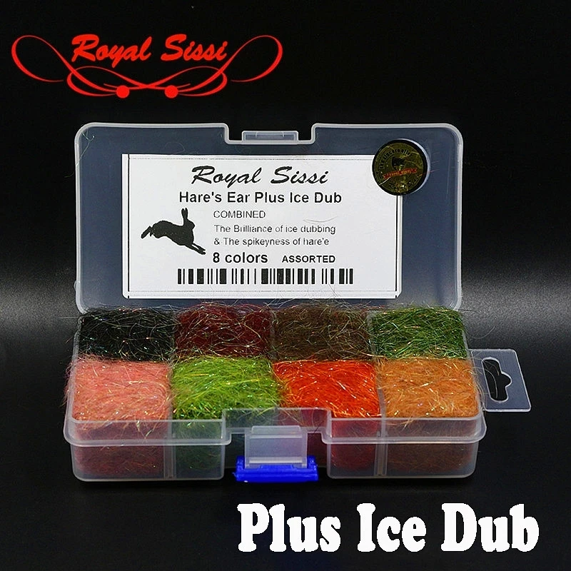 

8 colors Dispenser hare's ear dubbing Plus ice dub buggy nymph dub fly fishing tying materials Czech scud dub sparkle &spiky dub