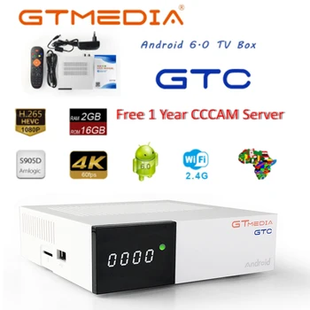 

GTMEDIA GTC 4K Android TV Box Receptor DVB-C Cable Youtube DVB-S2 DVB-T2 Bluetooth 4.0 Satellite Receiver Cccam IPTV Biss VU Box