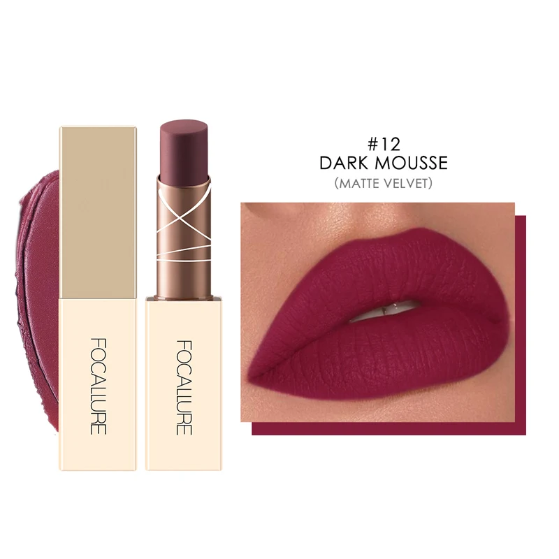 Matte Velvet 6 Помада focallure водостойкая матовая бархатная нюдовая красная стойкая шоколадная кремовая Увлажняющая помада половина - Цвет: Matte Velvet 6