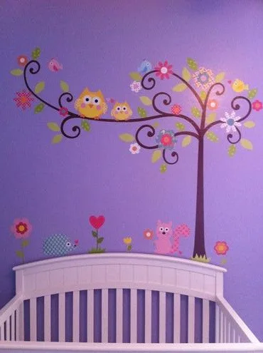 ZY1001 Medium Exclusive/Hot Selling 70*75cmebay Color Cartoon Owl Tree CHILDREN'S Room Wall Stickers