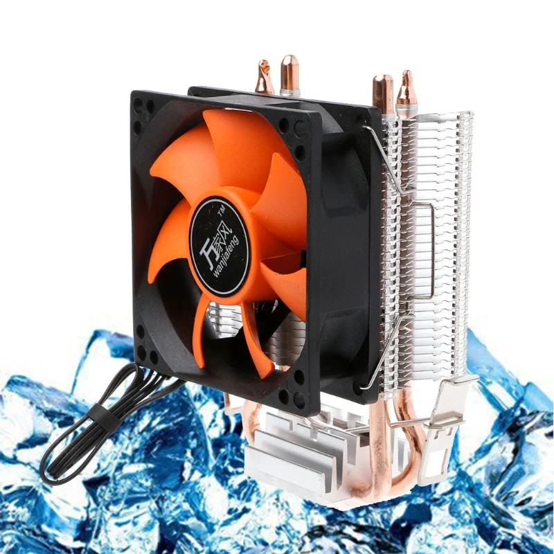 2 Тепловые Трубы Алюминиевый ПК кулер охлаждения процессора вентилятор для Intel 775/1155 AMD 754/AM2 и Прямая поставка