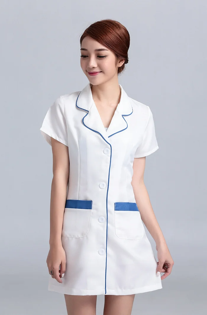 Женская Больничная униформа для ухода, комбинезоны, платья, костюмы, белое пальто, лабораторное пальто, медицинский техник