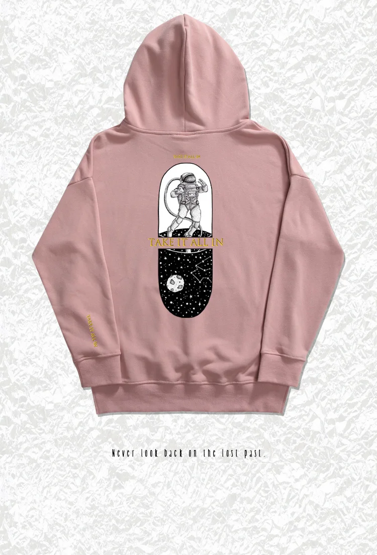Пальто с капюшоном в стиле хип-хоп, популярная скейтборд улица hoodiescustom астронавт мультфильм печати длинный рукав ворс and fabric leisure Толстовка