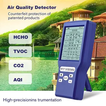 

Portable Digital Air Quality Tester Formaldehyde Detector HCHO/TVOC/CO2 Gas Tester AQI Air Quality Monitor Analyzer Measuring