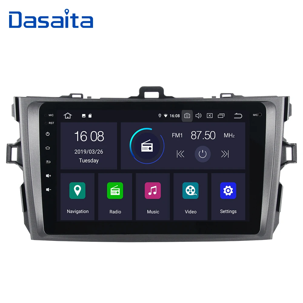 

Dasaita Android 9.0 Car Stereo Multimedia 8" HD Touch Screen for Toyota Corolla GPS 2007 2009 2010 2011 Autoradio 16G ROM MP3