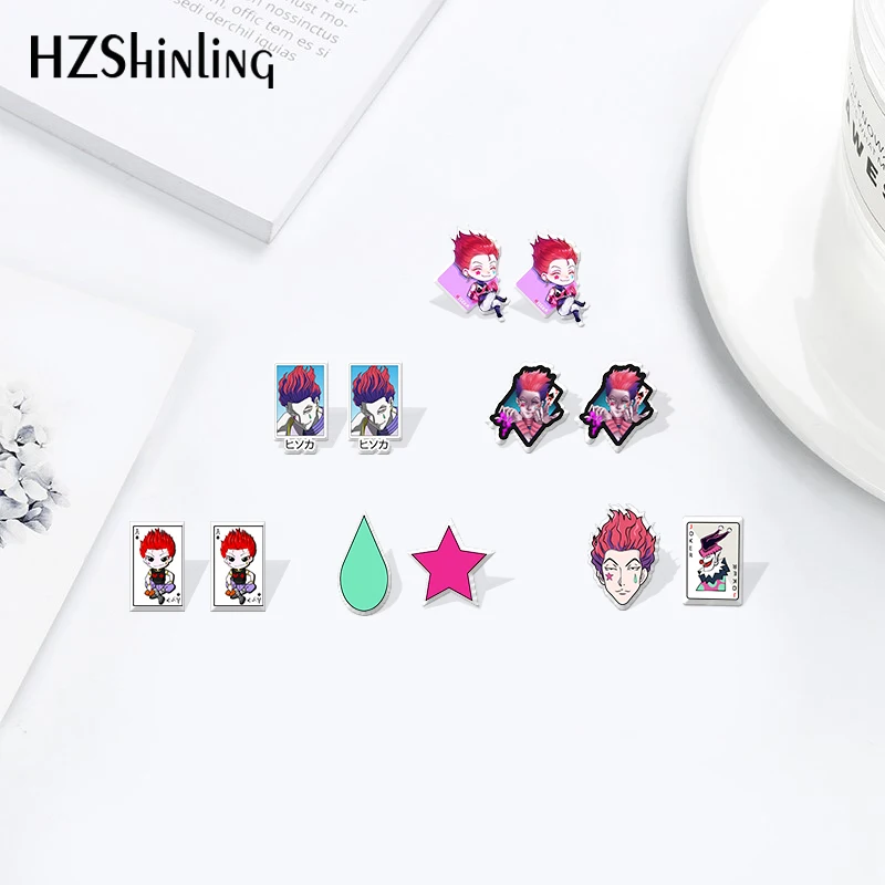 2021 Hunter xHunter hisoka morow мультфильм аниме тепла акриловые серьги-гвоздики Смола