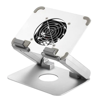 

Aluminum Alloy Anti Slip Hands Free With Cooling Fan Reading Bracket Bedroom Office Adjustable Angle Home Universal Tablet Stand