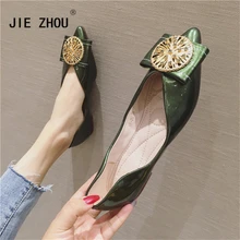 Женские туфли-лодочки модные стразы бантом острый носок повседневная женская обувь удобные балетки на плоской подошве женская обувь zapatos mujer
