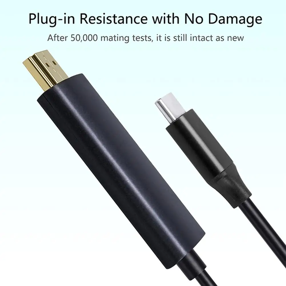 Кабель-адаптер типа C к HDMI разрешение 4K 60HZ поддержка передачи данных Зарядка HD конвертер Plug And Play кабель 2 м USB C к HDMI
