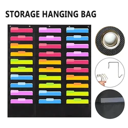 Bolsa colgante de almacenamiento con múltiples bolsillos, organizador de archivos de gran capacidad montado en la pared, tabla de bolsillo para el hogar, oficina, aula, tabla abatible