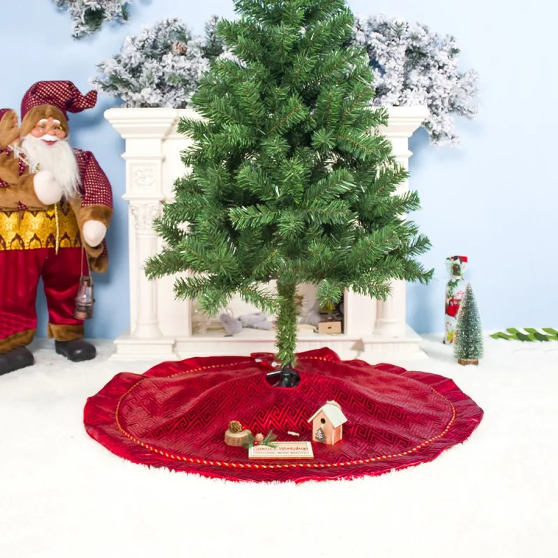 Рождественские праздничные украшения, ткань, дерево, юбка, серебро, красный плед, украшение, милое дерево, Нижняя юбка