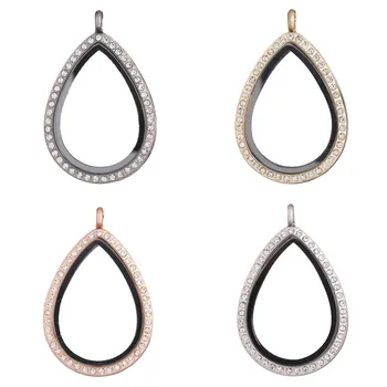 

5Pcs/lot L20 Large Teardrop Shaped Floating Aroma Locket Pendant Making Essential Oil Photo Gift For Women Necklaces Jewelry