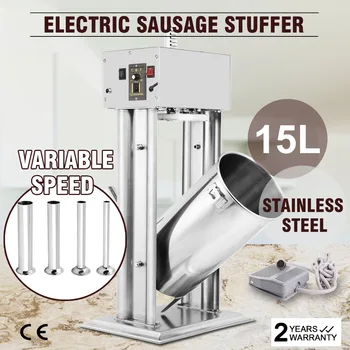 

Free shipping Electric 15L 33LBS Vertical Sausage Filler Stuffer Meat Maker Stainless Steel