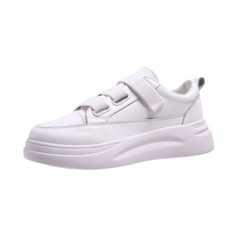 Белые женские дышащие кроссовки для бега; женская спортивная обувь из искусственной кожи на платформе для тенниса; женская обувь на шнуровке; basket femme - Цвет: F