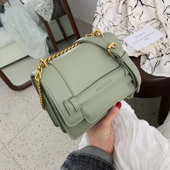 

2020 New Pu Leather Solid Color Women's Bag Chain Ladies Shoulder Bag Fashion Casual Diagonal Small Square Bag