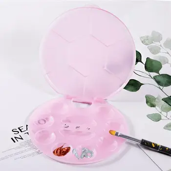 

1 Pcs Cute Mini Nail Art Palette Powder Polished Mixed Color Palette Nail Art Tool Mix Palette Gel Polish Card Display