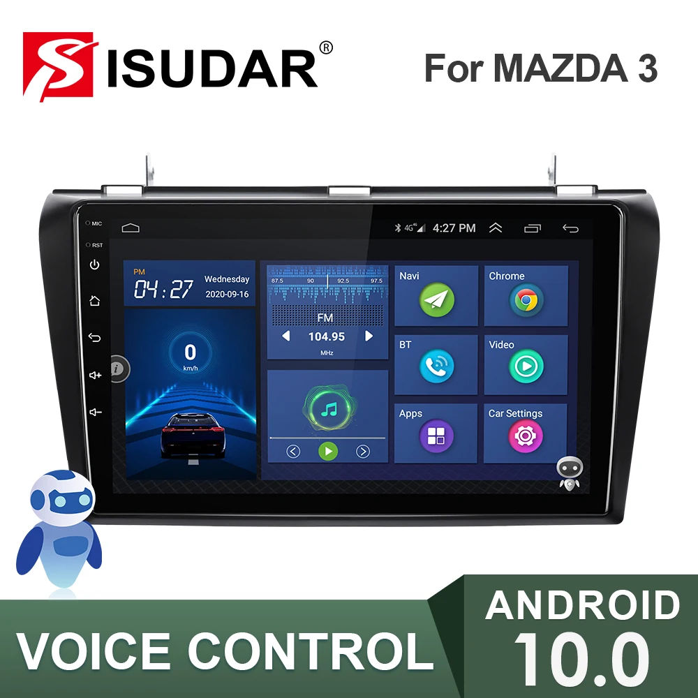ISUDAR Android Car Radio For MAZDA 3 2004 2005 2006-2009 Autoradio Multimedia GPS System DVR Camera RAM 2GB ROM 32GB USB no 2din
