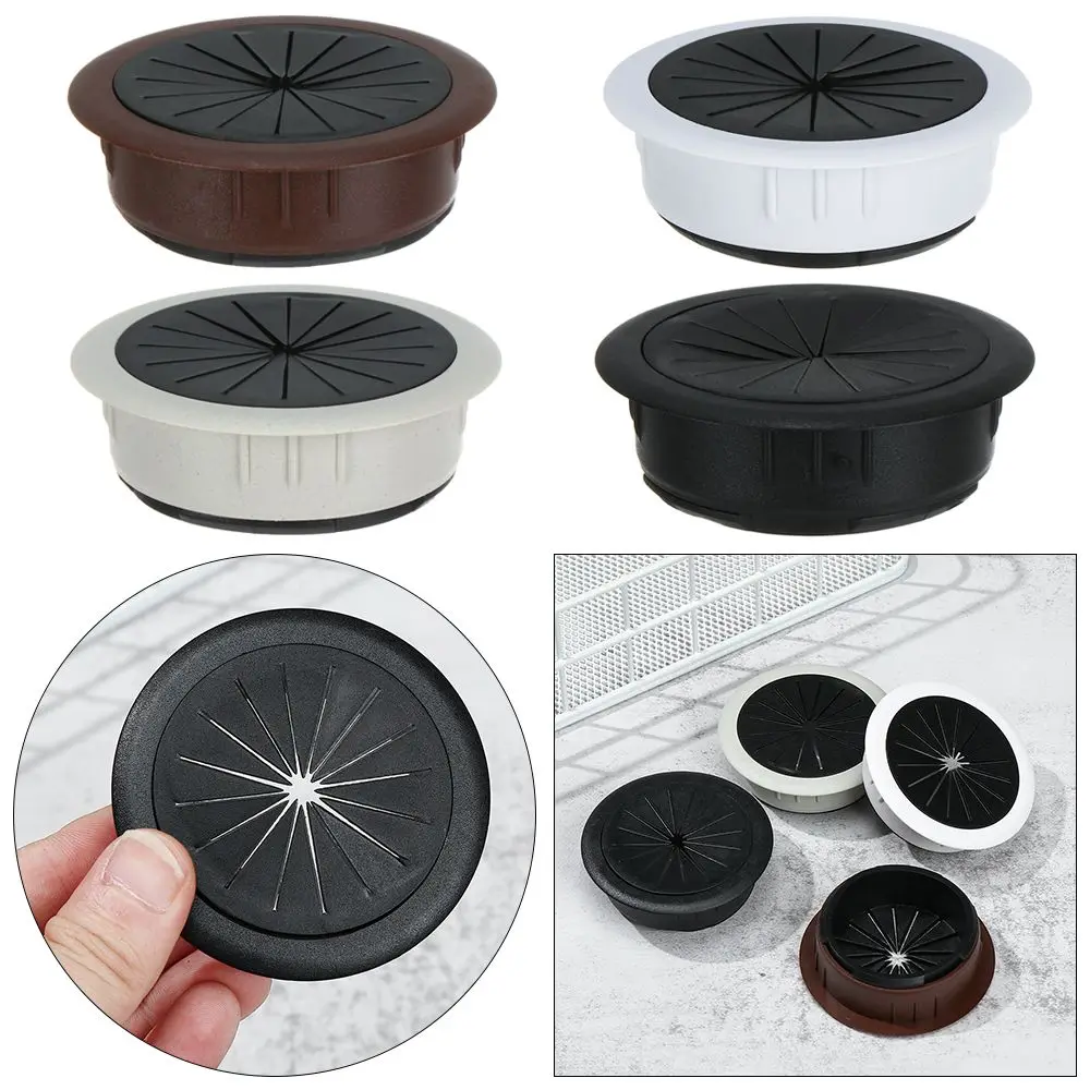 Desk Table Wire Hole Cover Computer Grommet Table Cable Outlet Dust Plug Wire Tidy Storage Organizer Cable Fastener Line Box
