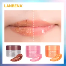 LANBENA скраб для губ маска для губ спящий бальзам маска для губ питательный Отшелушивающий увлажняющий Восстанавливающий блеск для губ тонкие линии Уход за губами