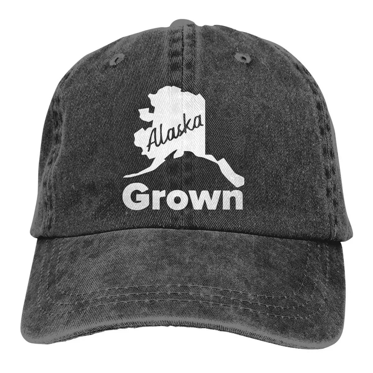Alaska Grown Мужчины Женщины регулируемая бейсболка s пряжа окрашенная джинсовая