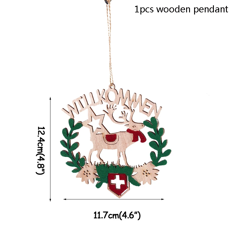 Рождественские украшения для дома деревянный Санта Клаус Снеговик ремесло Рождество Noel Merry Christmas повязка Navidad Рождественский подарок Natal - Цвет: 1pcs wooden craft
