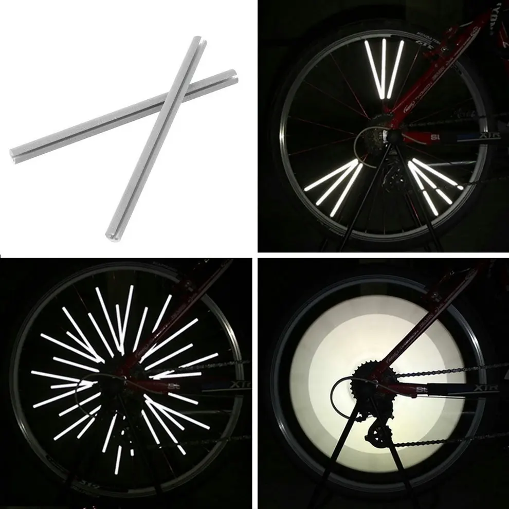 12Pcs/Set Bicycle Spoke Warning Reflective Tube Clip Bike Reflector Wheel-Lamp# 