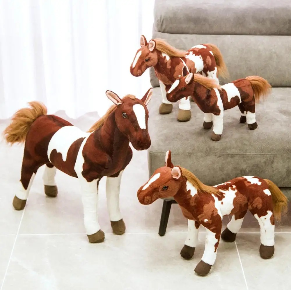 Dropshipping 30-70cm Simulation Horse Plush Toy Cute Staffed Animal Zebra Doll Soft Realistic Kid Gift Home Decoration | Игрушки и хобби