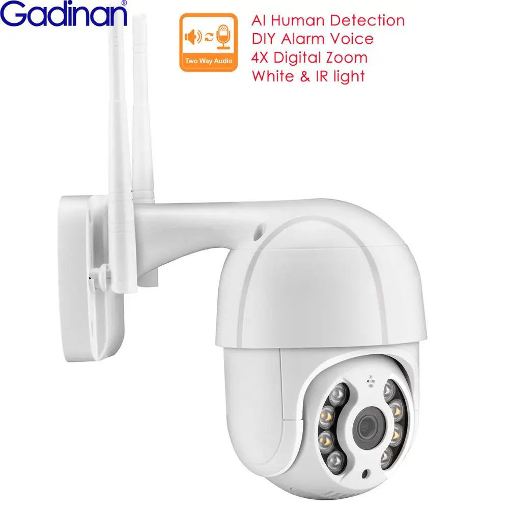  Mini 1080P PTZ WiFi IP Camera Outdoor 4X Digital Zoom Speed Dome Security CCTV Two-way Audio AI Hum - 4.00045E+12
