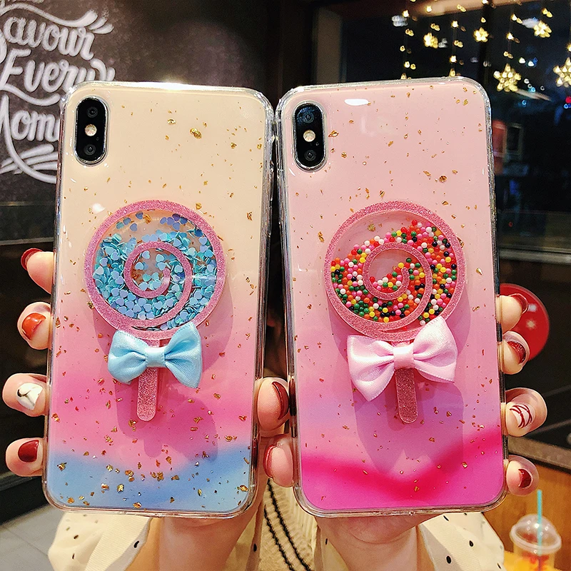 Милый стиль блестящий конфетный tpu чехол для iphone 11 pro max Xs Xr Xsmax 6 7 8 Plus 6S телефона с