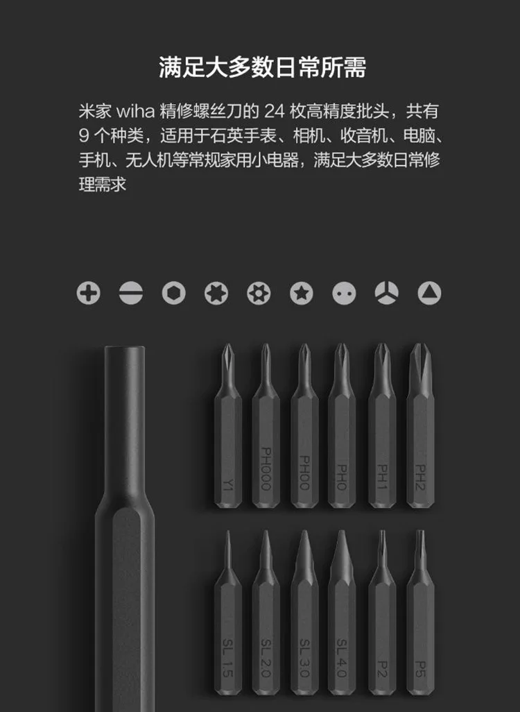 Для Xiaomi Mijia Wiha ежедневно используйте винт комплект 24 в 1 прецизионный Магнитный несколько отверток умный дом Ремонт Инструменты