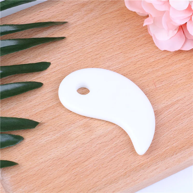 1pc Массажер Gua Sha Jade из розового кварца для лица, массажная доска из камня гуаши, натуральный нефрит, инструмент для массажа, Прямая поставка - Цвет: 1pc