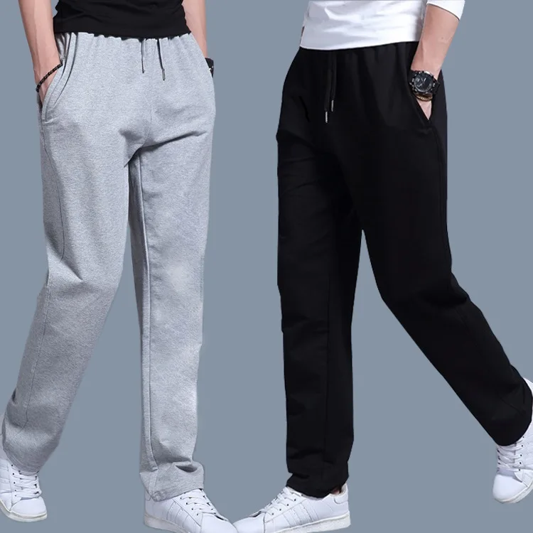 

Spring Summer Athletic Pants Men Casual Sweatpants Thin Pants Men's Loose-Fit Extra-large Trousers Straight-Cut Knit Pants