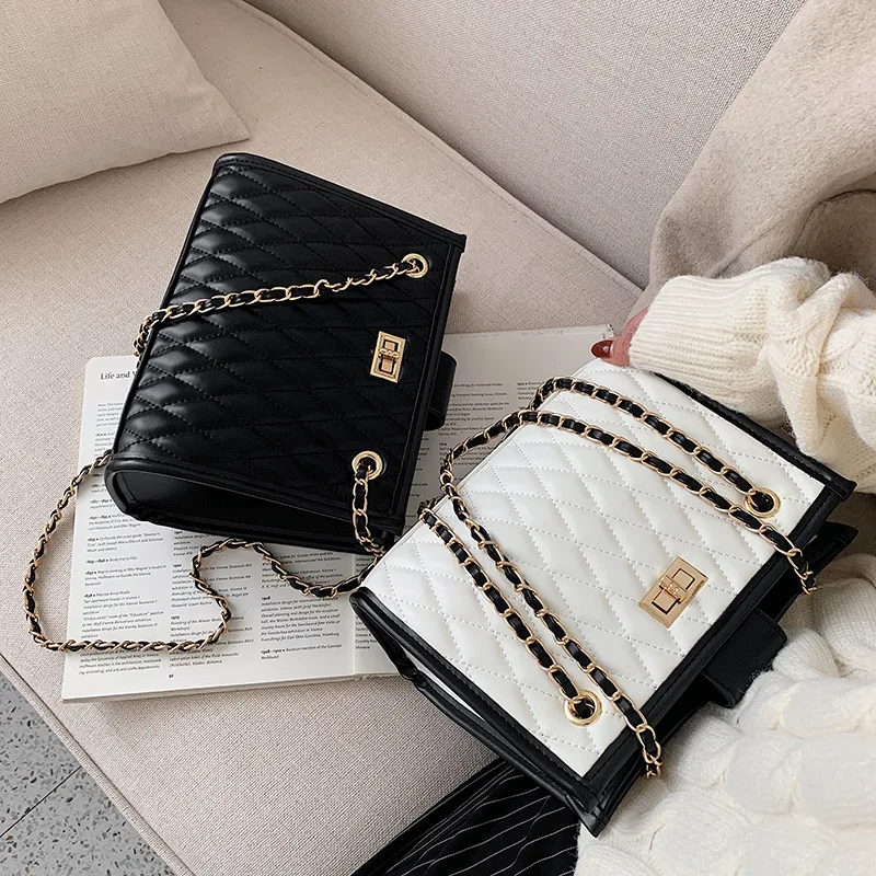 

INS Hong Kong Style Large-Volume Rhombus Chain Bag 2019 New Style Korean-style Versitile Fashion Single-shoulder Bag for Women S