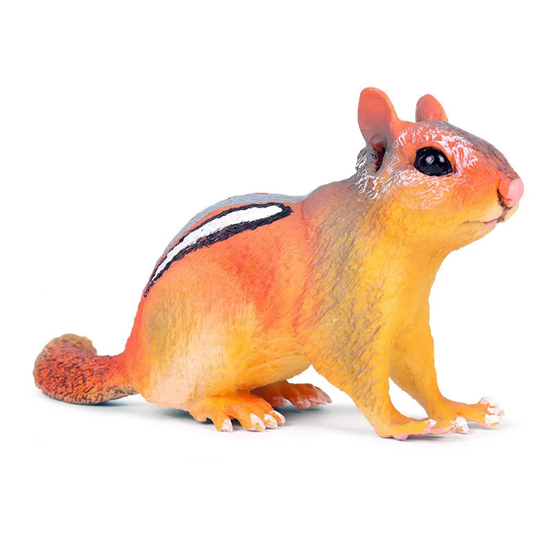 Children's Simulation solid animal world model toy golden chipmunk chipmunk spotted squirrel Collecting gifts Toy model