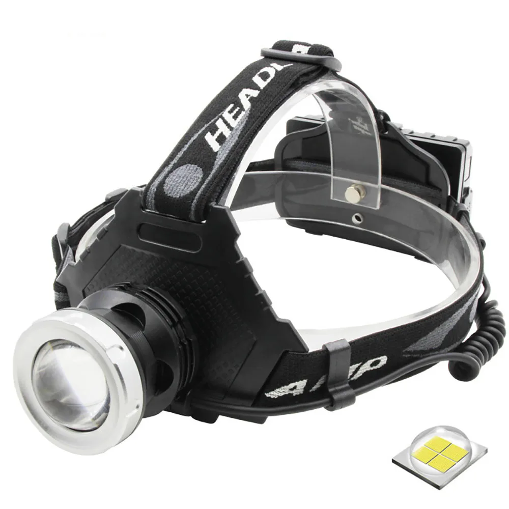 

LED Headlight Zoom Telescopic Headlamp USB Rechargeable Head Lamp 5 Modes Headlamp Powerful For Camping Fishing Flashlight