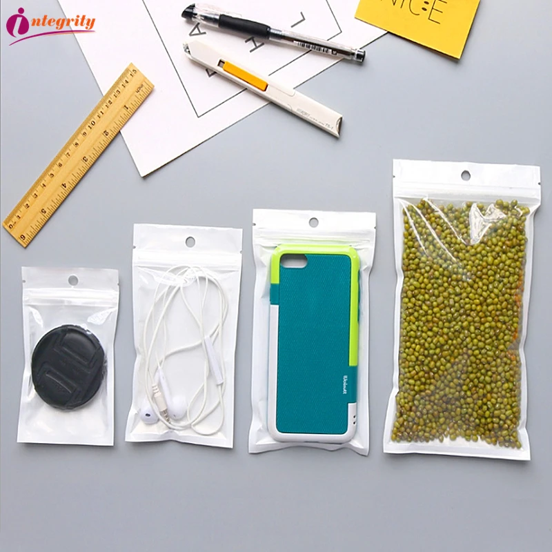 INTEGRITY 1000 pcs/lot  7.5*12cm Clear Pearl White Plastic Storage Bag Pearl Flm Plastic Bag Polyba Package for Gifs Accessories 6