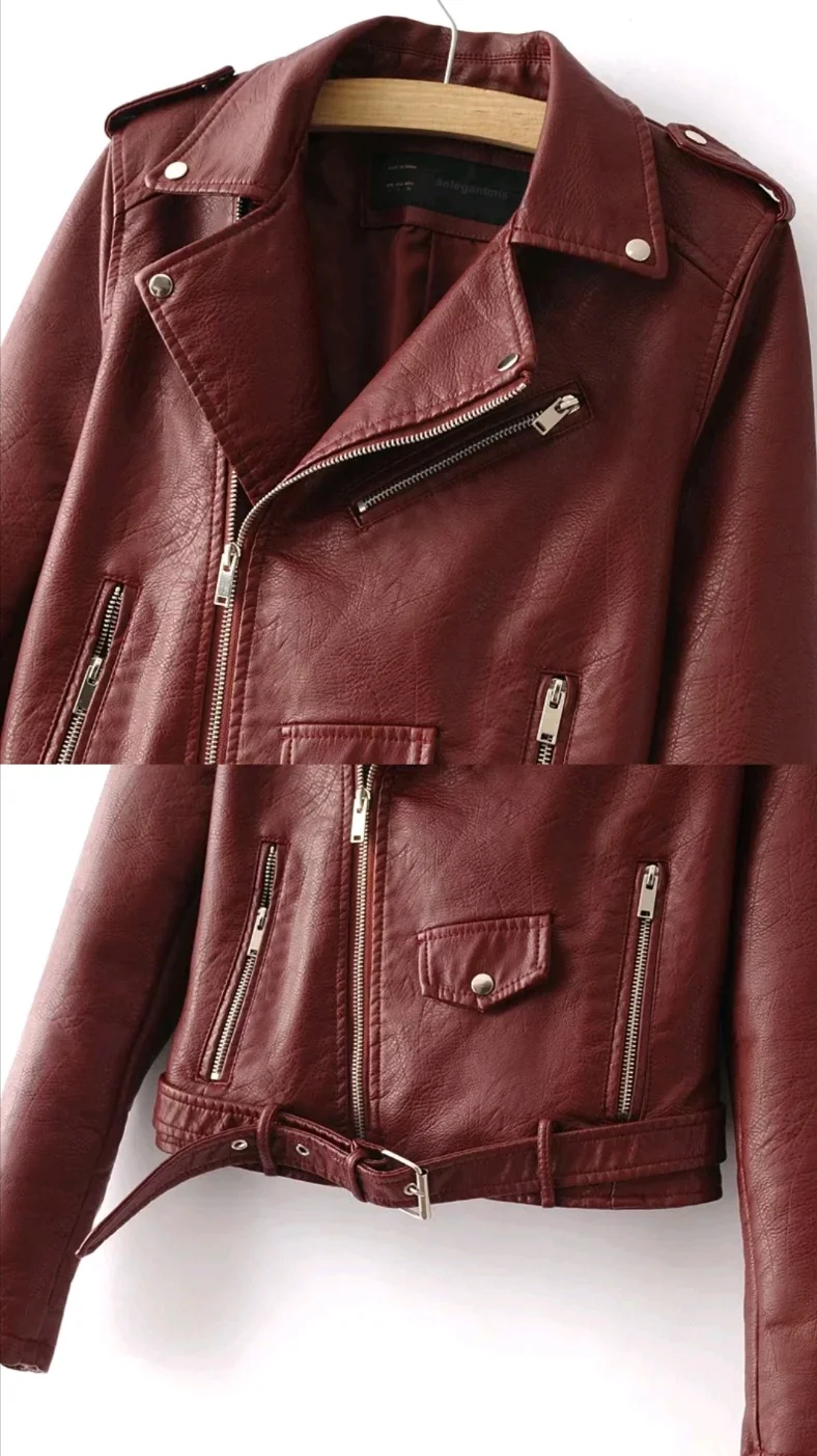 Новинка осени женская кожаная куртка в Корейском стиле; сапоги с хорошей терморегуляцией мотоцикл модели женская кожаная куртка мода