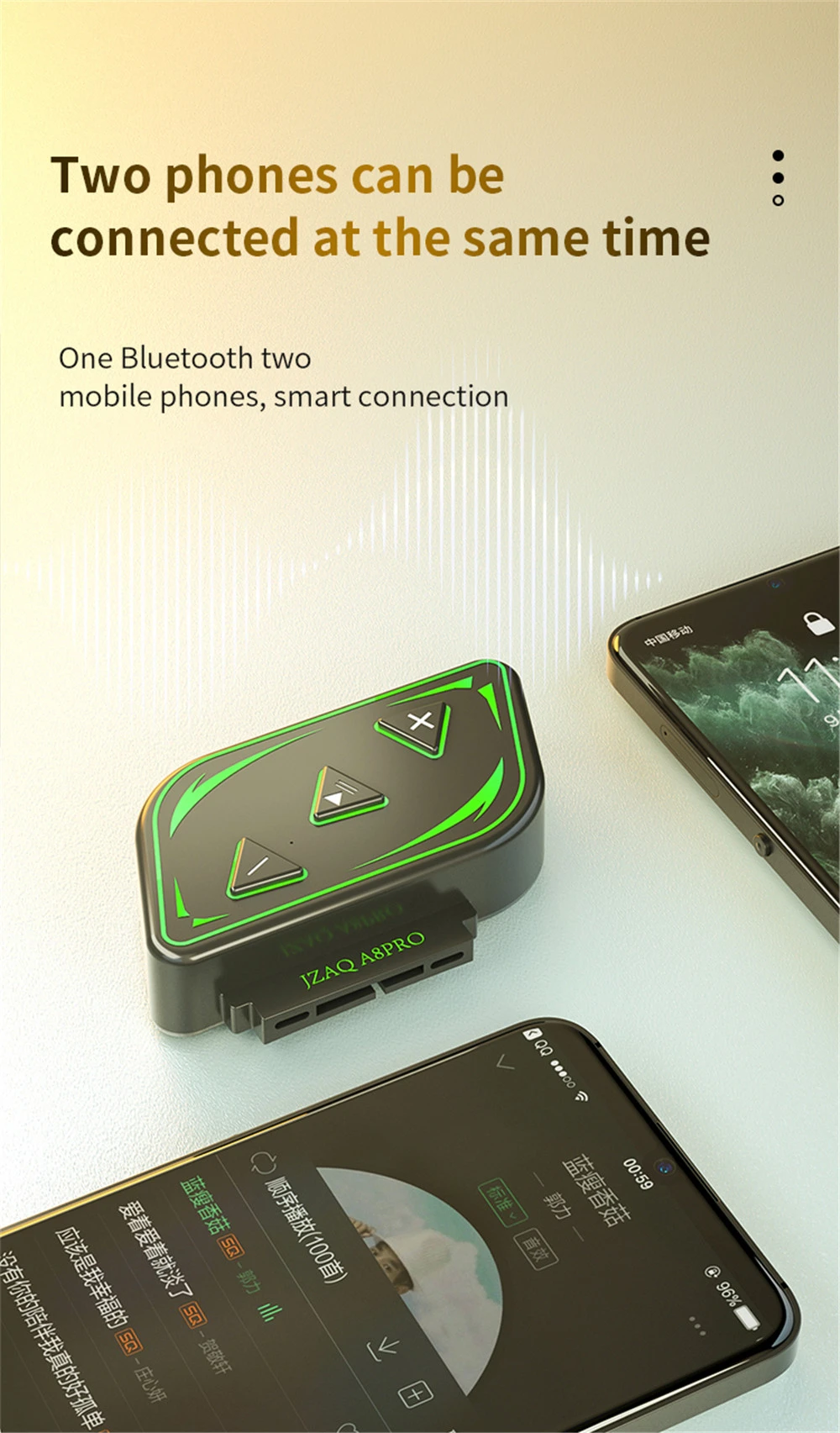 Motocicleta Bluetooth Intercom Stereo para Celular, 2 Cavaleiro