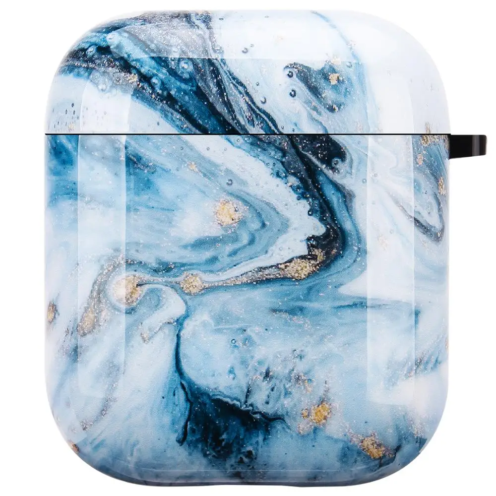 Роскошный чехол под мрамор для Airpods 1 2 Apple милых наушников Earpods Marble | Электроника