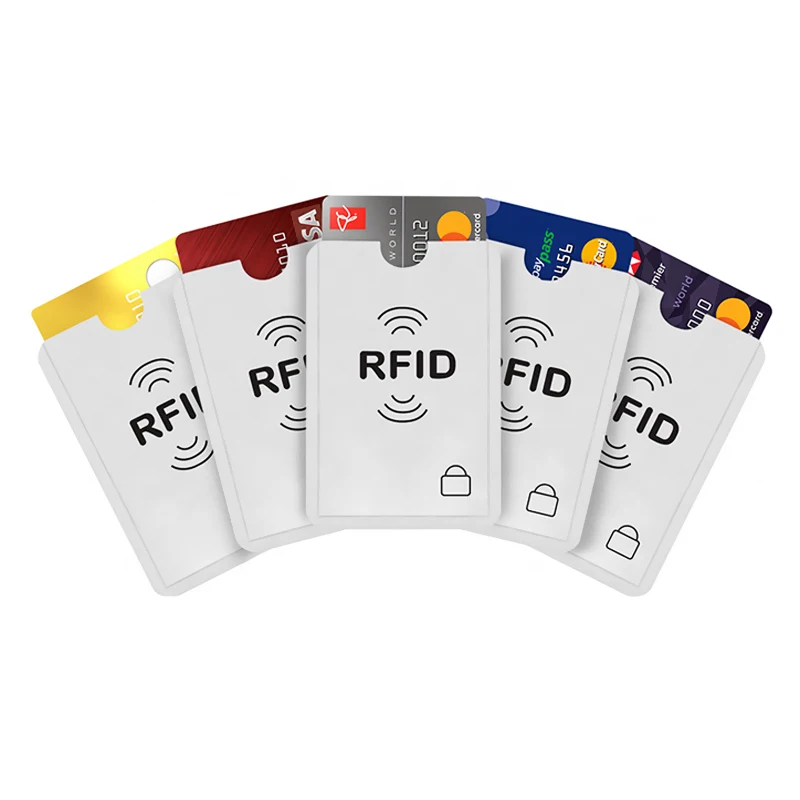 10Pcs/Lot Anti Theft Bank Credit Card Protector NFC RFID Blocking Cardholder Wallet Cover Aluminium Foil ID Business Card Case