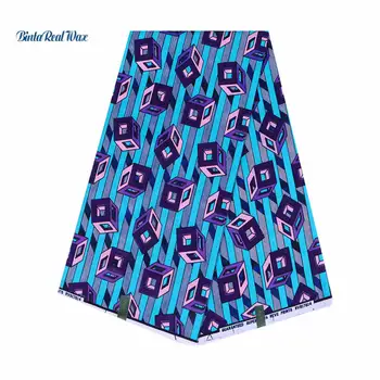 

Geometric Printed Cotton African Wax Print Fabric African Wax binta real Ankara African Fabric For Dress 24fs1140