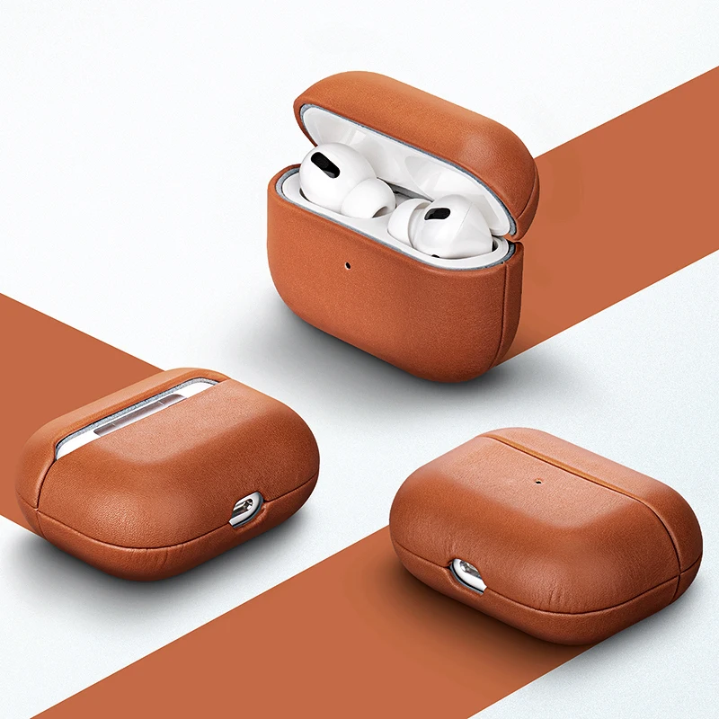 Case de Couro Genuíno para Airpods Protetora para Airpods Luxo Real Pele Capa Fone Ouvido Bluetooth Acessório Pro - Image 6