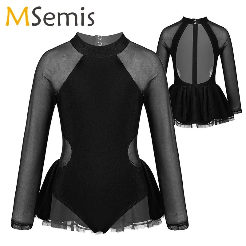 Schwarz FEESHOW Kinder Mädchen Turnanzug Ballett Trikot Body Kurzarm Overall Dehrbare Ganzkörperanzug Tanzkleidung Für Gymnastik Sport Blau 104 Langarm Trikot Kinder Ballett Body Mädchen